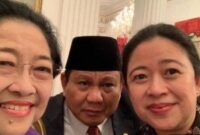 Calon Presiden Prabowo Subianto bersama Ketua Umum PDIP Megawati dan Ketua DPR RI Puan Maharani. (Instagram.com/@puanmaharaniri)